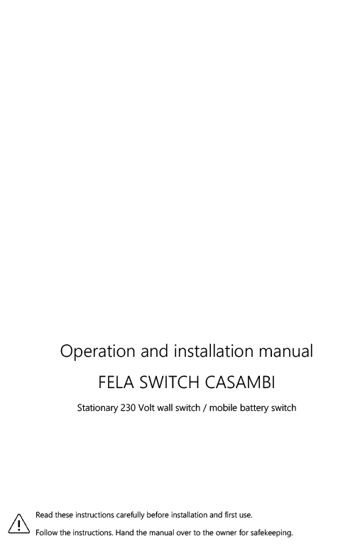 Operating and assembly instructions FELA SWITCH CASAMBI