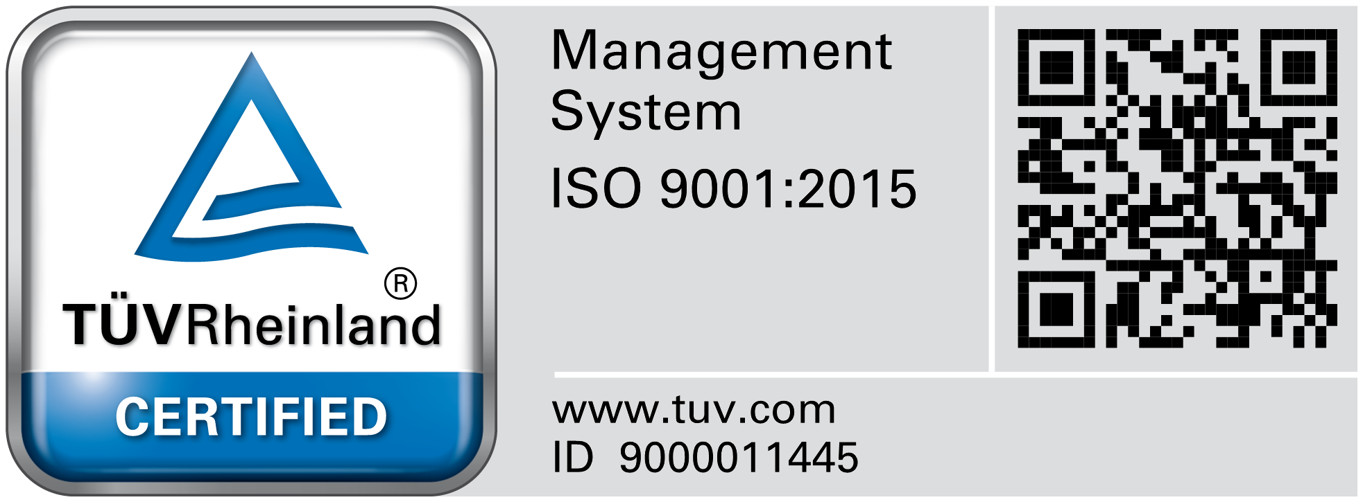 Zertifizierung TÜV Rheinland ISO 9001:2015