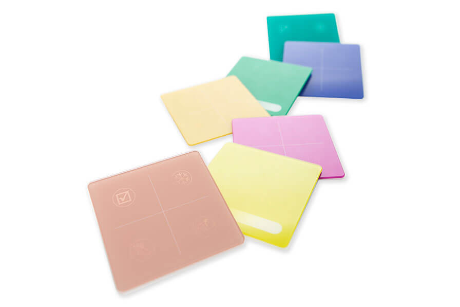 Colored Switches glass design: switches with colored surface